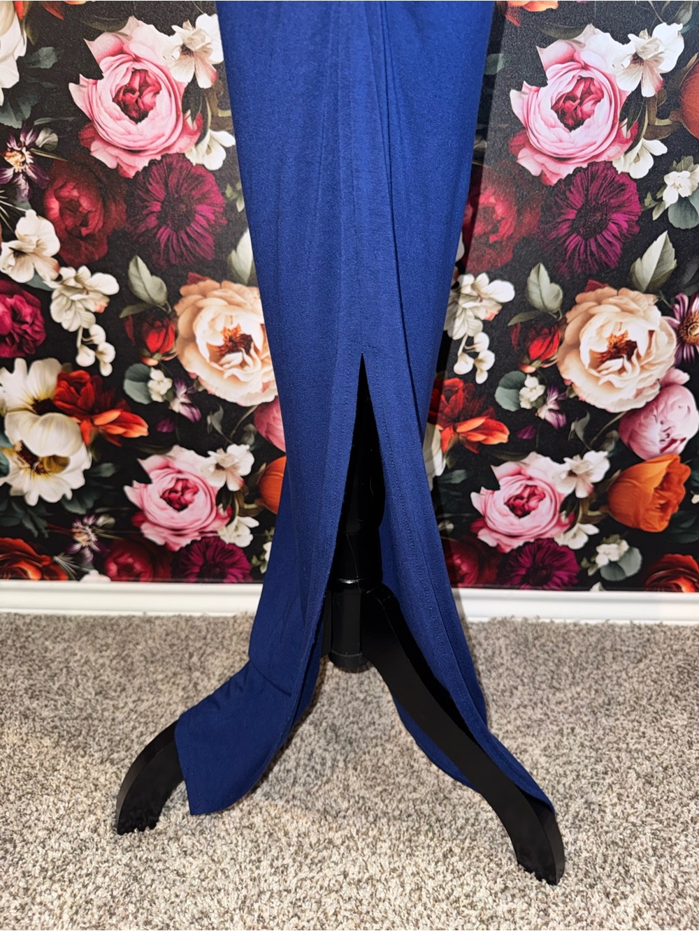 Victoria's Secret Royal Blue Sleeveless Maxi Dress w/ Ruching & Slit, S, Short - Picture 11 of 13